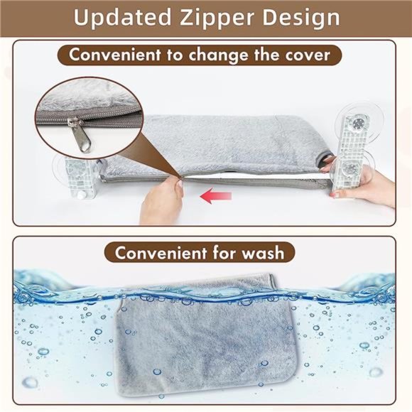 Cordless Cat Window Perch Cat Hammock,Large Cats Window CatBeds with 4SuctionCup - Picture 2 of 6